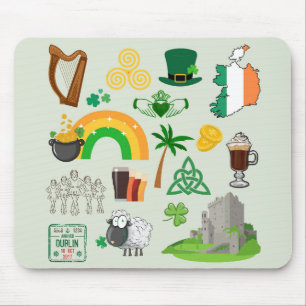 Ireland Symbols Mouse Pad