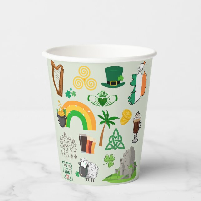 Ireland Symbols Paper Cups (Front)