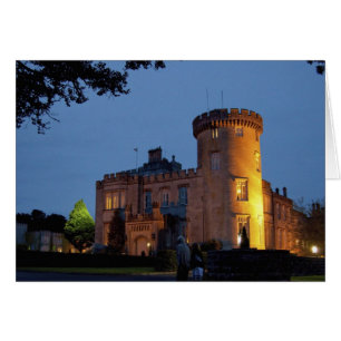 Ireland, the Dromoland Castle lit at dusk,