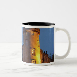 Ireland, the Dromoland Castle lit at dusk, Two-Tone Coffee Mug
