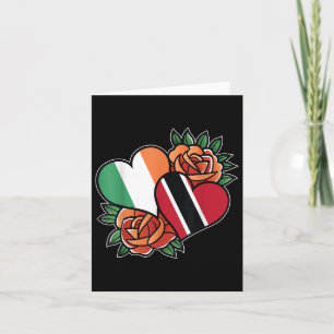 Ireland Trinidad And Tobago Flag Heart Half Irish Card