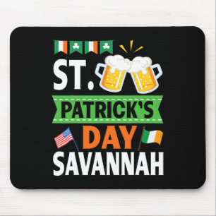 Ireland Us Flags Drinking Beer St Patricks Day In Mouse Pad
