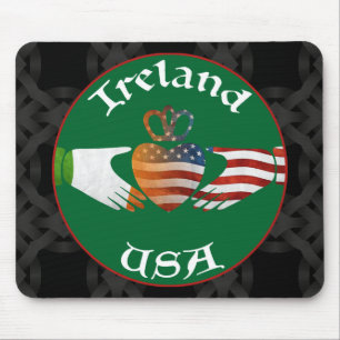 Ireland USA Claddagh Mousemat