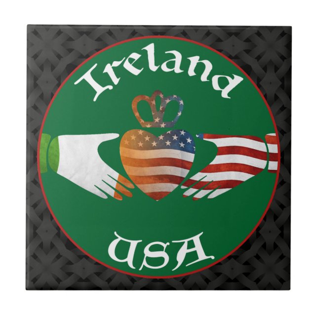 Ireland USA Claddagh Tile (Front)