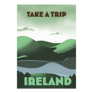 Ireland vintage style travel poster