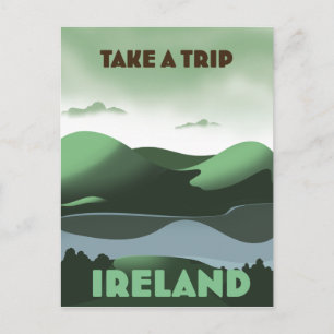 Ireland vintage style travel poster postcard
