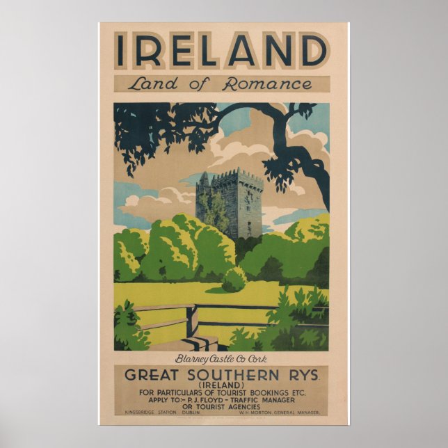 Ireland Vintage Travel Poster (Front)