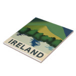 Ireland vintage travel poster canvas print ceramic tile<br><div class="desc">Ireland "lakes and rolling hills" beautiful vintage style travel poster.</div>