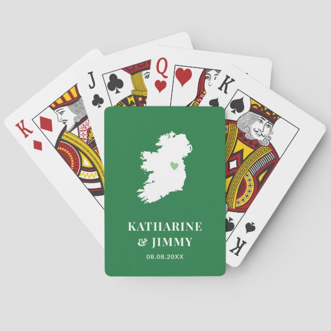 Ireland Wedding Favour Deck of Cards, Irish Map Playing Cards (Back)