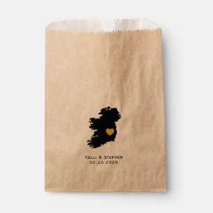 Ireland Wedding Favour Treat Sacks, Map Gift Bags