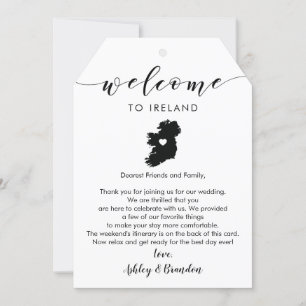 Ireland Wedding Welcome Tag, Letter Itinerary