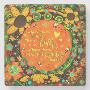 Irelyn’s Faith Miracle Floral Fun Stone Coaster