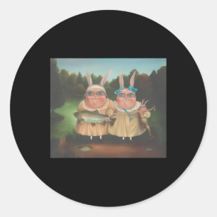 Irena Aizen Rabbits Cute Bunny Rabbit Lover Easter Classic Round Sticker