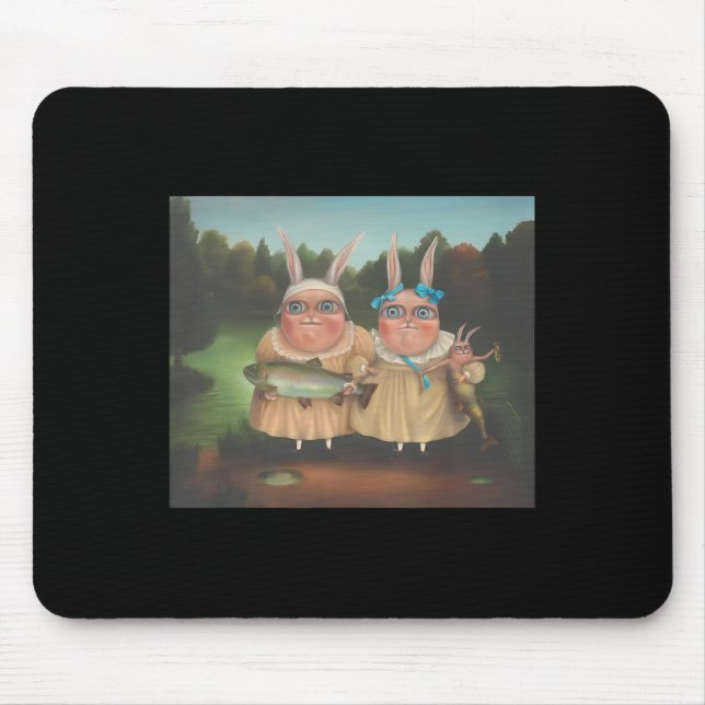 Irena Aizen Rabbits Cute Bunny Rabbit Lover Easter Mouse Pad (Front)