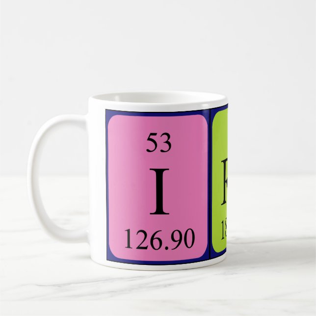 Irene periodic table name mug (Left)