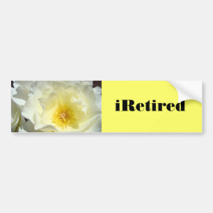 iRetired bumper stickers White Yellow Rose Flowers