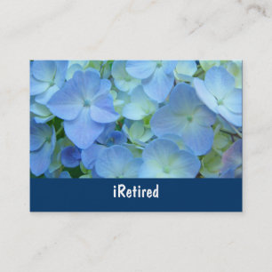 iRetired Business cards Blue Floral Retirement