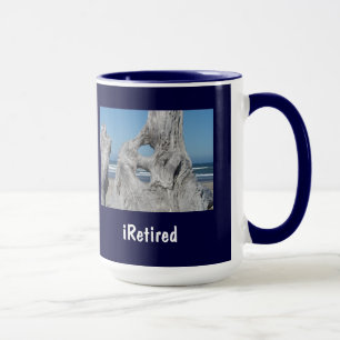 iRetired coffee mug gifts Blue Ocean Driftwood