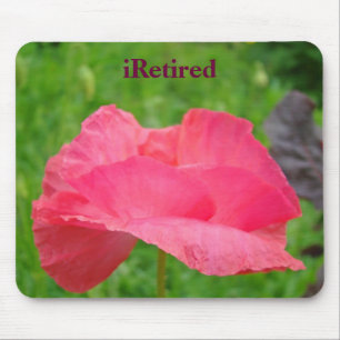 iRetired mousepad Pink Poppy Flower Meadow