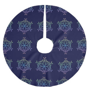 Iridescence Snowflakes Christmas Tree Skirt