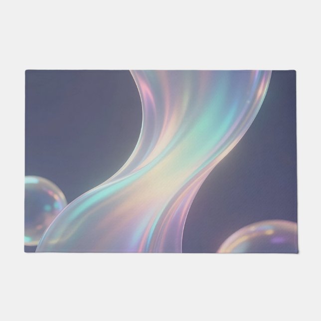 Iridescent Abstract Bubble Flow Doormat (Front)