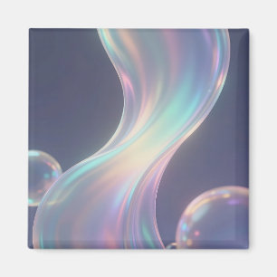 Iridescent Abstract Bubble Flow Magnet
