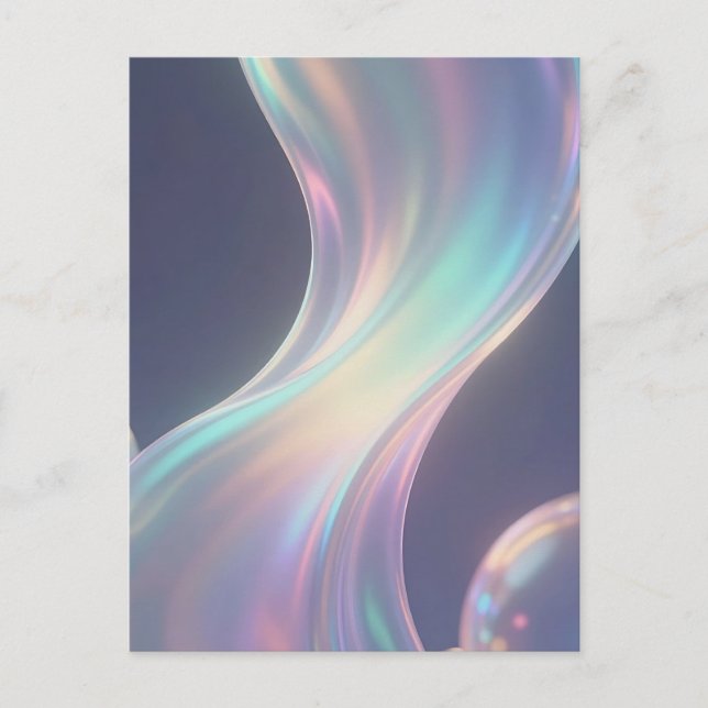 Iridescent Abstract Bubble Flow Postcard (Front)