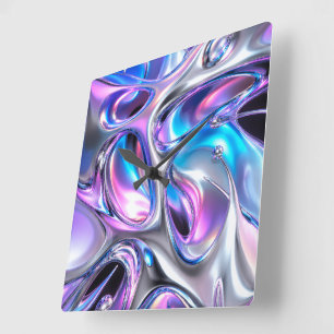 Iridescent Abstract Wall Clock