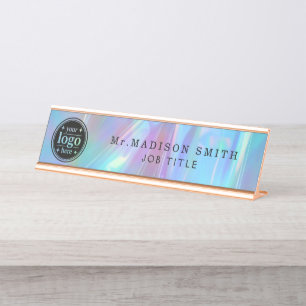 Iridescent Acrylic Desk Name Plate 