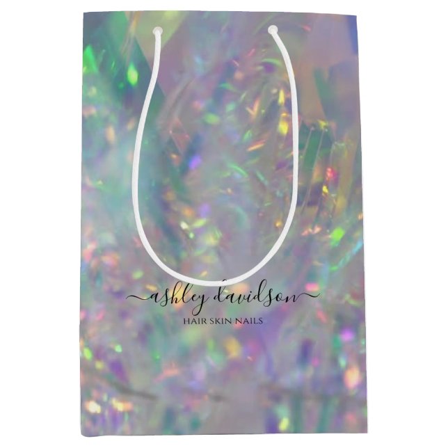 Iridescent Angel Tinsel Business Medium Gift Bag (Front)