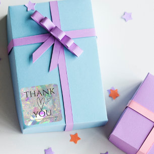 Iridescent Angel Tinsel Thank You Stickers