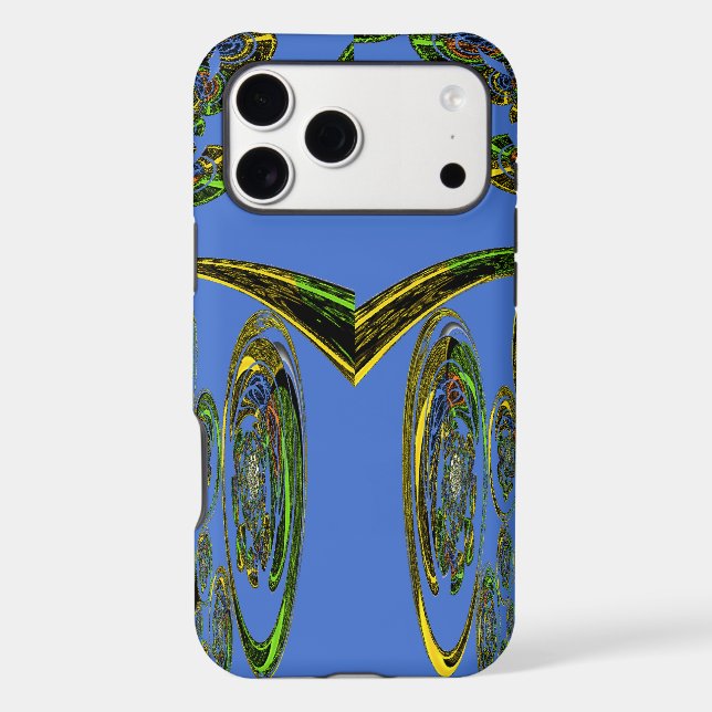 Iridescent Art Print with Golden Abstract Design (Back)