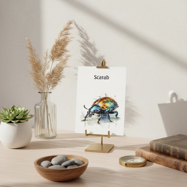 Iridescent Beetle in Watercolor, custom Postcard (Creator Uploaded)