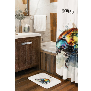 Iridescent Beetle in Watercolor, custom Shower Curtain