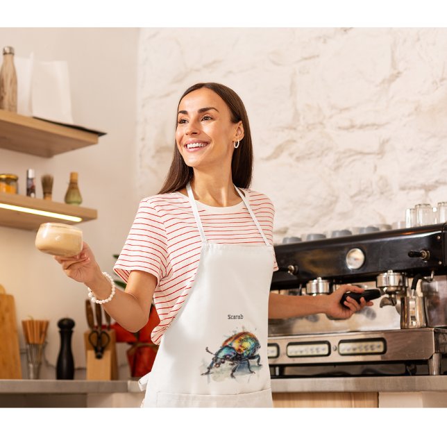 Iridescent Beetle in Watercolor, custom Standard Apron (Creator Uploaded)