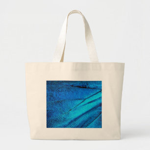 Iridescent Blue Butterfly Wing Large Tote Bag