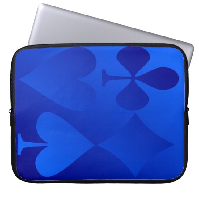 Iridescent Blue Gamble Laptop Computer Sleeve (Front)