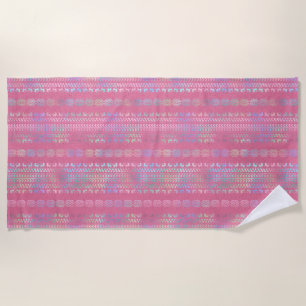 Iridescent Bohemian Unicorn Pattern Beach Towel