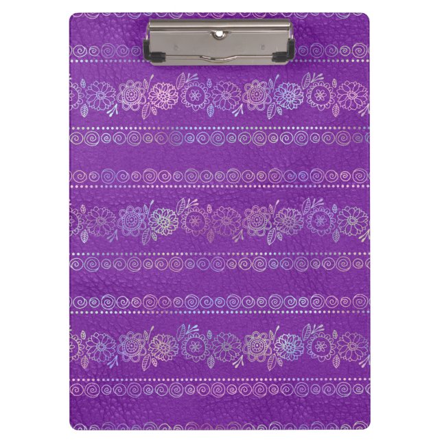 Iridescent Bohemian Unicorn Pattern Clipboard (Front)