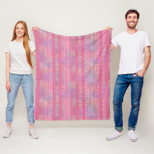 Iridescent Bohemian Unicorn Pattern Fleece Blanket