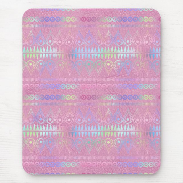 Iridescent Bohemian Unicorn Pattern Mouse Pad (Front)