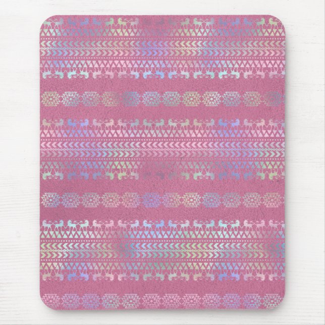 Iridescent Bohemian Unicorn Pattern Mouse Pad (Front)