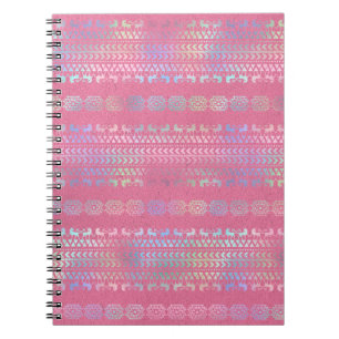 Iridescent Bohemian Unicorn Pattern Notebook