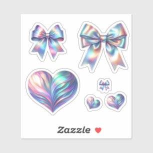 Iridescent Bows and Hearts Set 