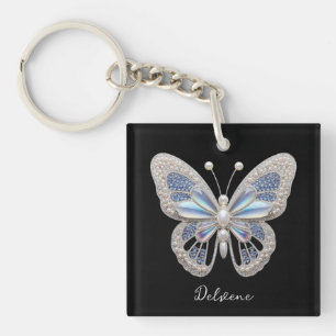 Iridescent Butterfly Elegance Key Ring
