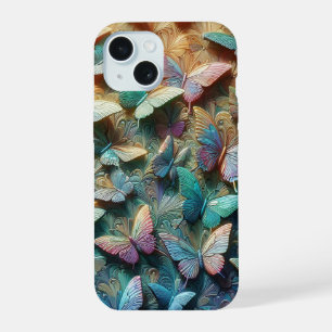 Iridescent Butterfly Garden iPhone 15 Case