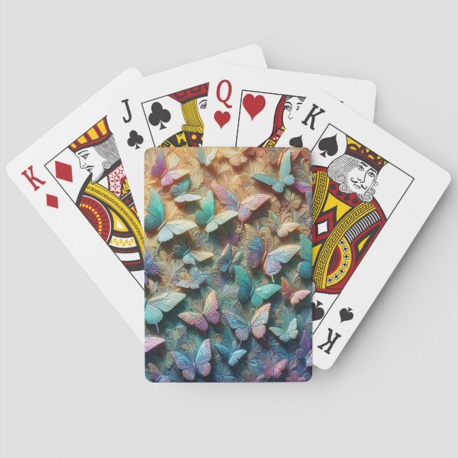 Iridescent Butterfly Garden Playing Cards (Back)