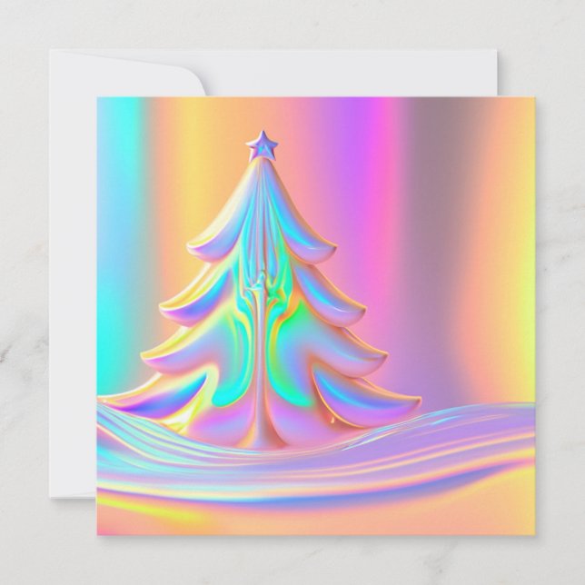 Iridescent Christmas Tree Card (Front)