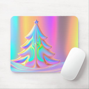 Iridescent Christmas Tree Mouse Pad
