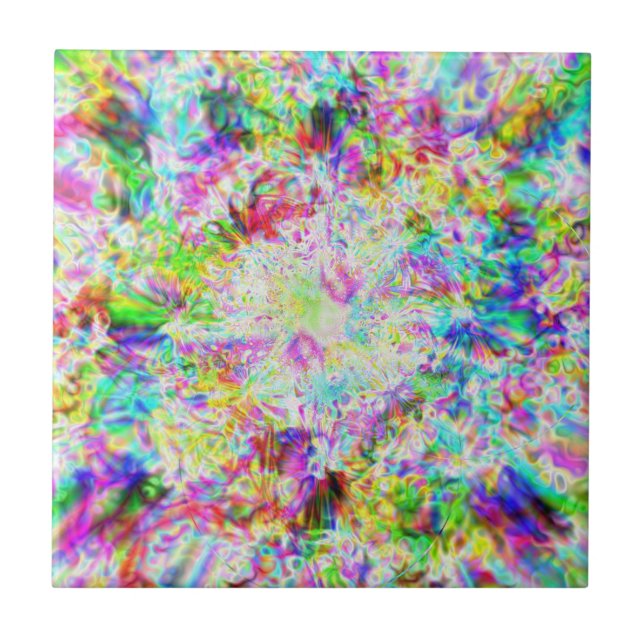 Iridescent Chrome Eight Ceramic Tile (Front)